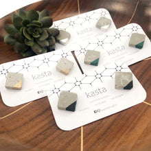 Load image into Gallery viewer, Square Stud Earrings with a Sliver Color Block
